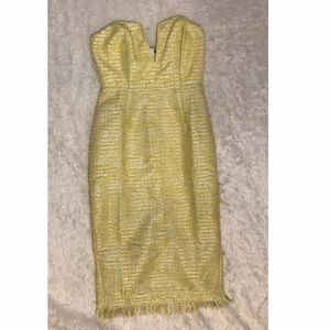 Yellow Knit Midi Dress